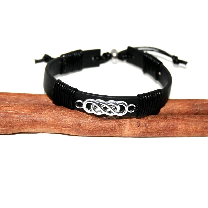Lederarmband Mit Doppel-Infinity - Symbol Für Ewige Freundschaft Und Liebe Verstellbares Armband Damen Herren Geschenkidee von MartuJewelry
