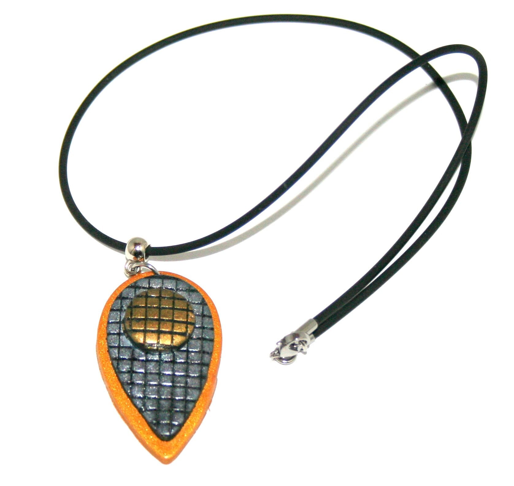 Polymer Clay Tropfenperlen Anhänger An Kautschukkette, Halskette, Damenschmuck, Geschenk Für Sie Polymer Clay Tropfenperlen Anhänger An Kautschukkette, Halskette, Damenschmuck, Geschenk Für Sie von MartuJewelry