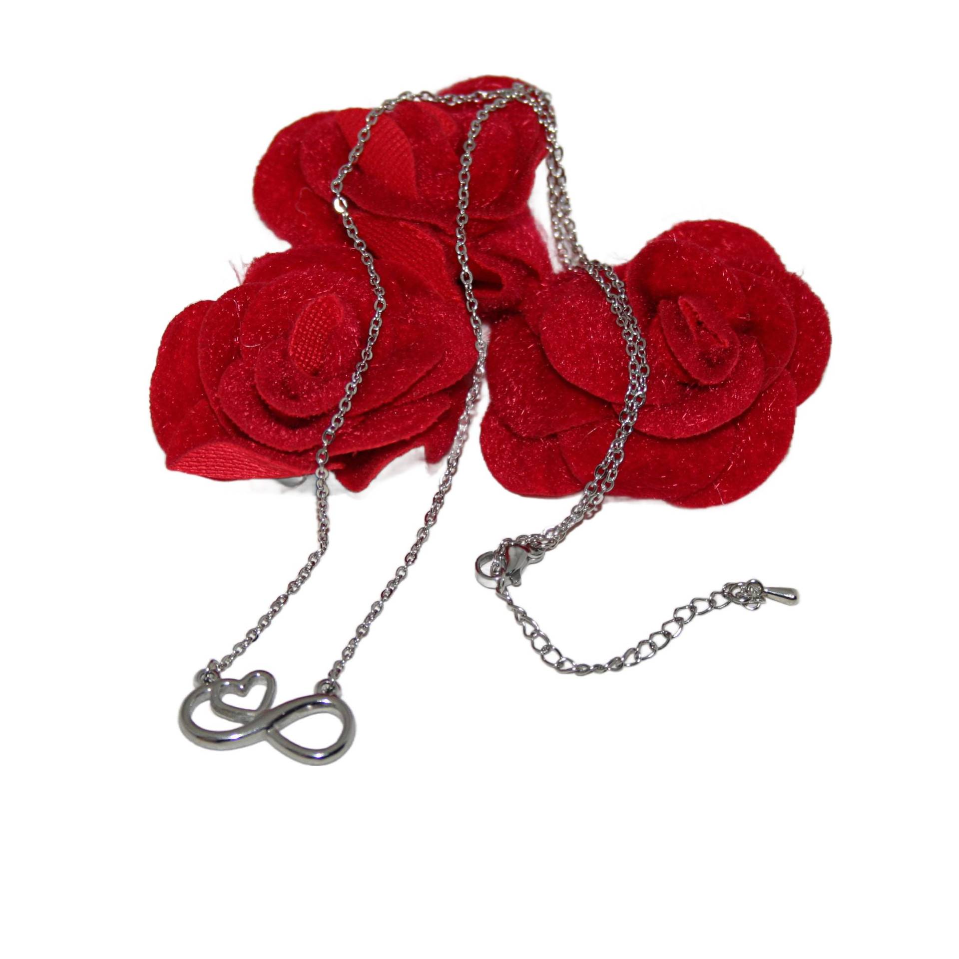 Unendlichkeits-Herz Kette Aus Edelstahl - Symbol Für Ewige Liebe, Geschenk Mama, Freundin, Schwester, Silber Halskette von MartuJewelry