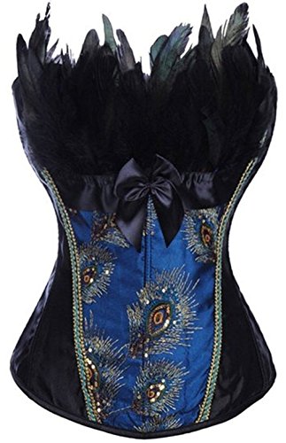 Burlesque Pfau Pattern Korsett Corsage Halloween Karneval Kost¨¹me von Martya