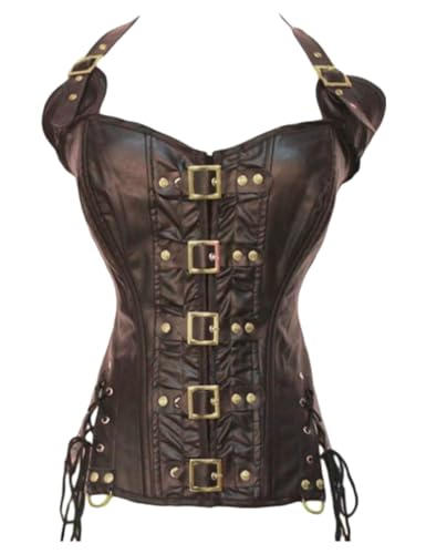 Martya Kunstleder Korsett Reißverschluss Corsagentop Gothic Steampunk Corsage von Kelvry