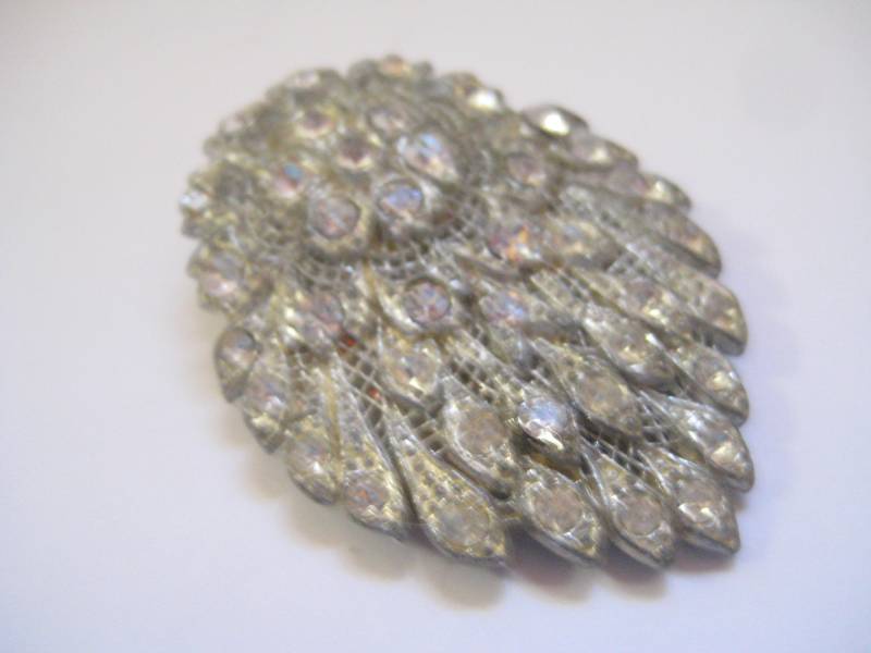 1930Er Jahre Strass-Anstecknadel Vintage Topf-Metall-Brosche von MartysGems