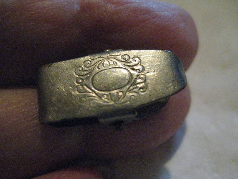 Antike Oval Krawattennadel in Silberfarbe Metall Pat 5. Februar 1889 von MartysGems