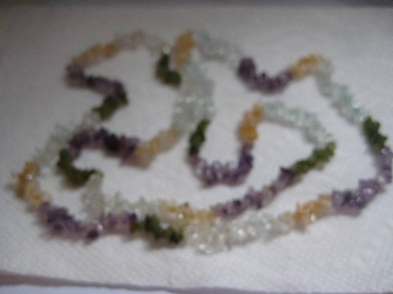 Chip 35" Edelsteinkette Mit Amehtyst Rock Crystal Citrin Peridot Aquamarin von MartysGems