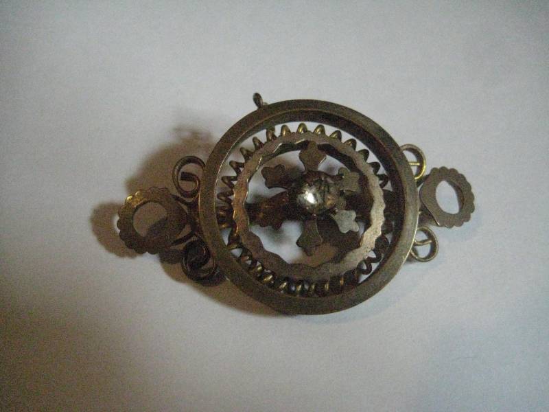 Edwardian Pinch Beck Brosche Mit Paste Stein in Der Mitte von MartysGems