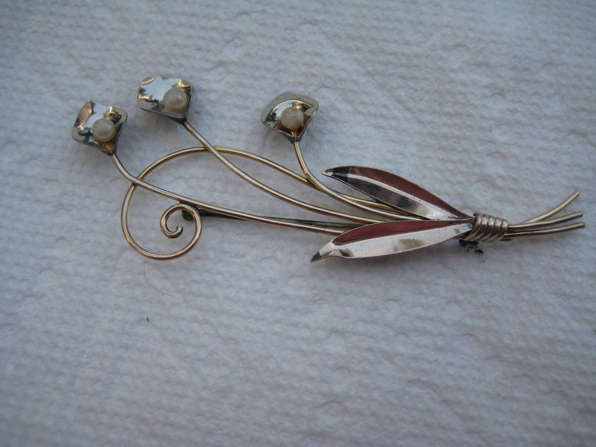 Van Dell 1950Er Jahre Dreifach Calla-Lilien-Pin in 1 20 12 K Gold Filled von MartysGems
