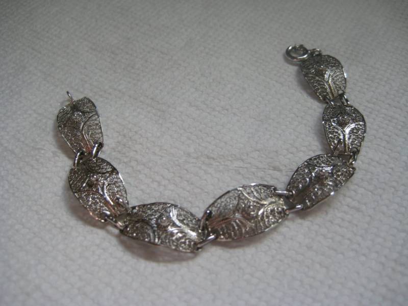 Van Lou Sterling Filigran 7 Glieder Und Federring Verschluss Armband von MartysGems