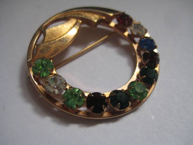 Vintage 12K Gf Strass Pin 1960S Mutter Brosche von MartysGems