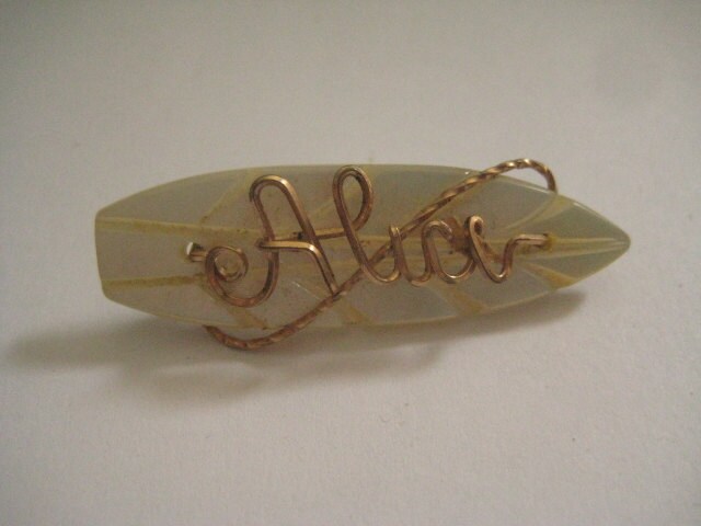 Vintage 40Er Jahre Perlmutt Sweetheart Brosche - Personalisierter Alice Anstecker von MartysGems