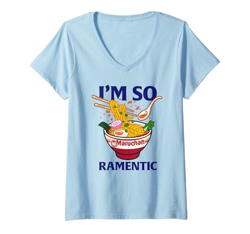 Damen Maruchan Valentine's Day I'm So Ramentic Funny Quote T-Shirt mit V-Ausschnitt Damen Maruchan Valentine's Day I'm So Ramentic Funny Quote T-Shirt mit V-Ausschnitt von Maruchan