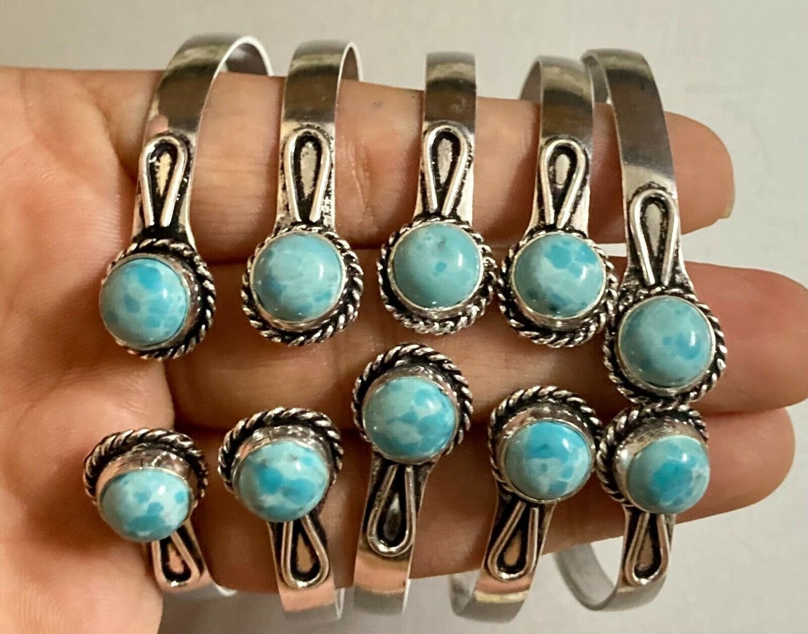 Larimar Edelstein Armreif Großhandel Lot Manschette 925 Sterling Silber Überzogene Handgemachte Schmuck, Mädchen Und Jungen Schöne Armband von MarutiGemsjewels