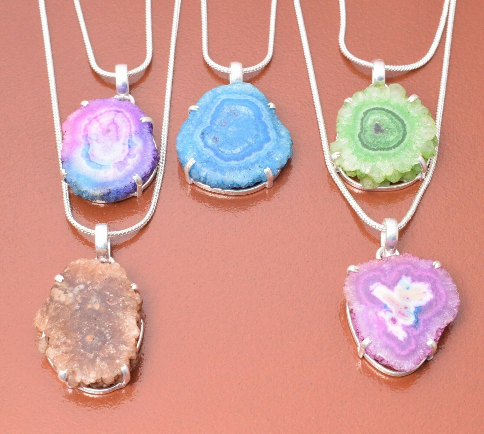Solar Quarz Druzy Edelstein Kette Anhänger 925 Sterling Silber Vergoldet Großhandel Lot Schmuck Herren Und Frauen von MarutiGemsjewels