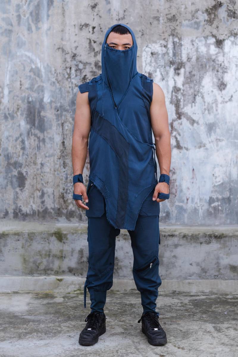 Yurushi Hose | Kobaltblau Boho-stil Boho Mode Leinen Tiefer Schritt Haremshose Bademode Loose Fit Unisex von MarvaanMaison
