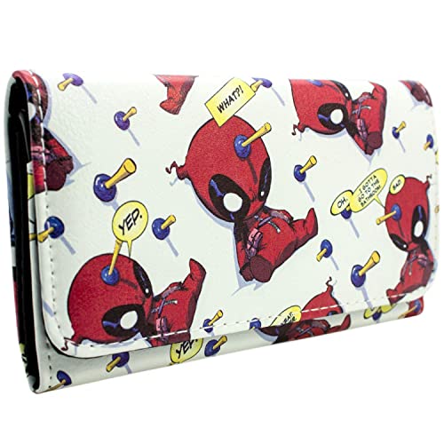 Deadpool Maximum Effort Chibi Söldner Saugpfeile Portemonnaie Tri-Fold mit Münzfach & Kartenhalter, Weiß von Deadpool