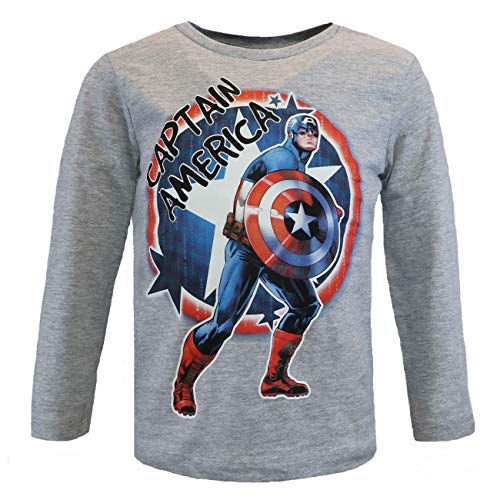 Avengers Captain America Boys T-Shirt - 7-8 Years - Grey von Marvel