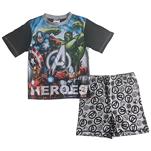 Avengers Heroes Schlafanzug für Jungen, kurz, 3-8 Jahre, Schwarz , 110 von Marvel
