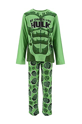 Marvel Avengers Jungen Lang Pyjama Schlafanzug (Grün,10 Jahre) von Marvel