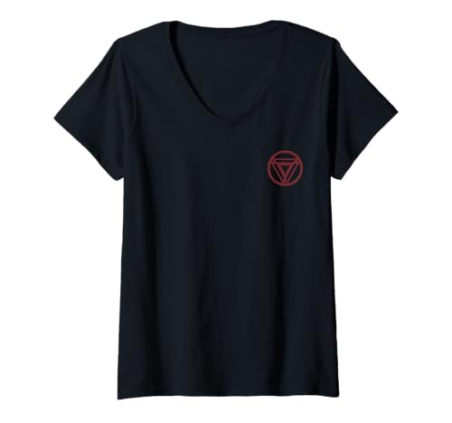 Damen Emblem für den Marvel Iron Man Arc Reactor T-Shirt mit V-Ausschnitt von Marvel