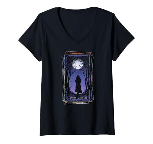 Damen Marvel Agatha All Along Disney+ Agatha Harkness Tarot Card T-Shirt mit V-Ausschnitt von Marvel