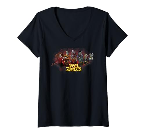 Damen Marvel Animation Marvel Zombies Undead Heroes and Villains T-Shirt mit V-Ausschnitt von Marvel
