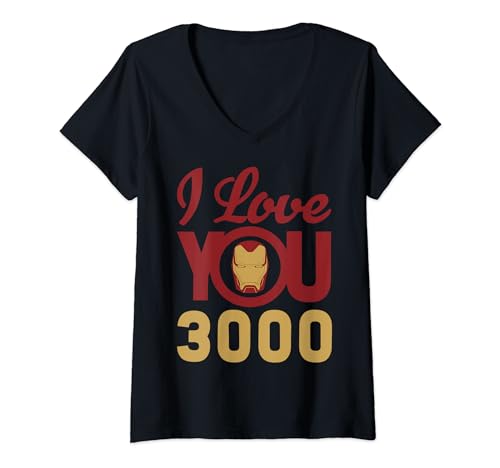 Marvel Avengers Iron Man I Love You 3000 T-Shirt mit V-Ausschnitt von Marvel