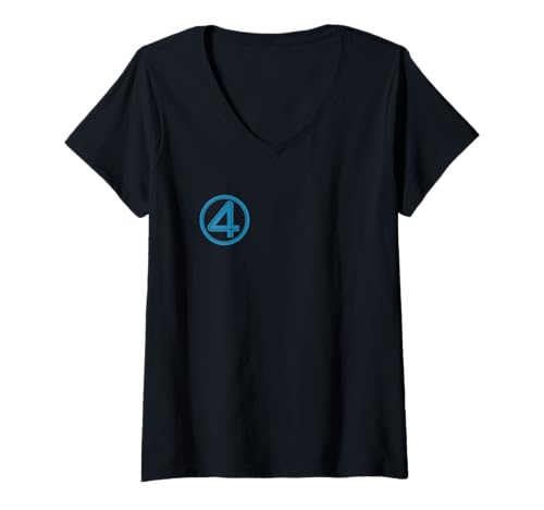 Damen Marvel Fantastic Four: First Steps 4" Chest Logo Costume T-Shirt mit V-Ausschnitt von Marvel