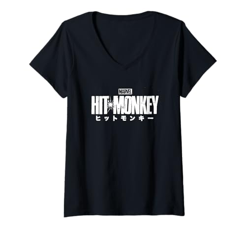 Damen Marvel Hit Monkey Logo T-Shirt mit V-Ausschnitt von Marvel