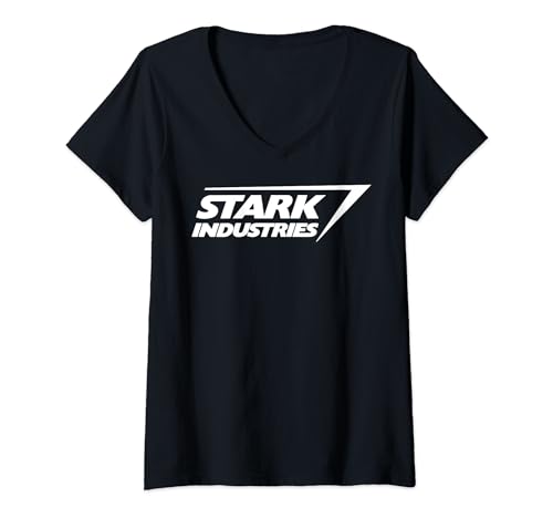 Marvel Iron Man Stark Industries Logo T-Shirt mit V-Ausschnitt von Marvel