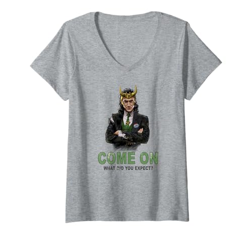 Damen Marvel Loki President Loki Come On What Did You Expect? T-Shirt mit V-Ausschnitt von Marvel