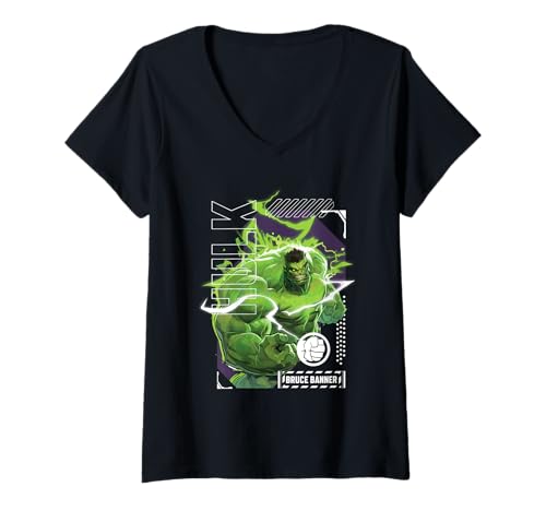 Damen Marvel Rivals Bruce Banner Hulk Smash T-Shirt mit V-Ausschnitt von Marvel