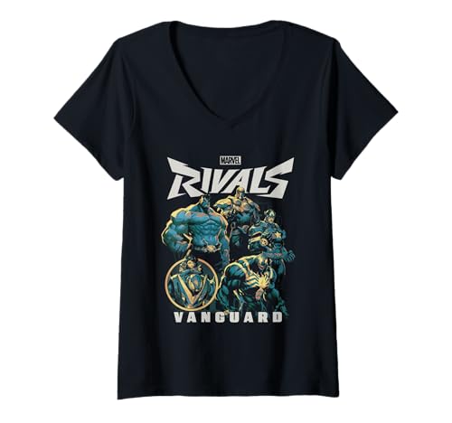 Damen Marvel Rivals Vanguard Trend T-Shirt mit V-Ausschnitt von Marvel