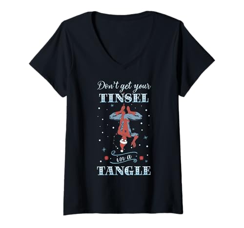 Damen Marvel Spider-Man Christmas Don't Get Tinsel in a Tangle T-Shirt mit V-Ausschnitt von Marvel