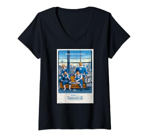 Damen Marvel The Fantastic Four: First Steps Welcome to The Family T-Shirt mit V-Ausschnitt Damen Marvel The Fantastic Four: First Steps Welcome to The Family T-Shirt mit V-Ausschnitt von Marvel