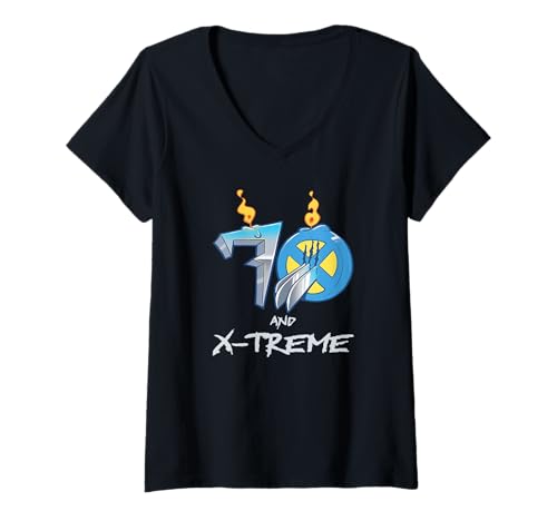 Damen Marvel Wolverine 70 and X-Treme 70th Birthday Party T-Shirt mit V-Ausschnitt von Marvel