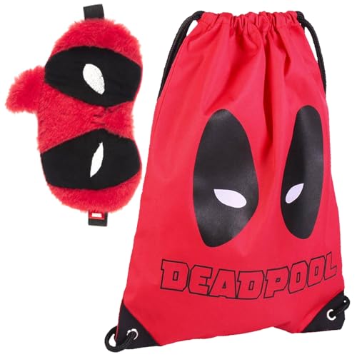 Deadpool Deadpool Schulrucksack, Deadpool-Maske und Deadpool-Augenmaske für Kinder, Rot, rot, 40_cm von Marvel