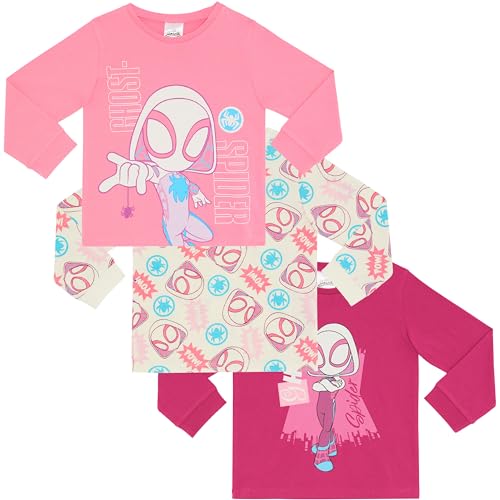 Ghost Spider - Spiderman - Dreierpack 100% gekämmte Baumwolle Langarm T-Shirts - 2-3 Jahre: 98cm von Marvel