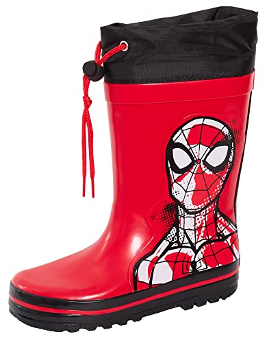 Jungen Spiderman Gummistiefel mit Schnürung Kinder Gummistiefel Wellingtons Gummistiefel von Marvel
