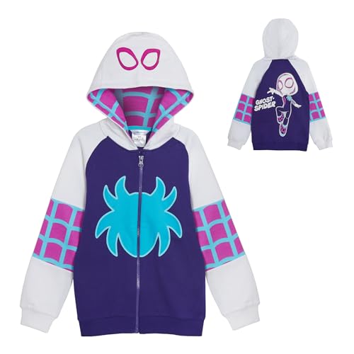 Kinder-Kapuzenpullover Spidey und seine erstaunlichen Freunde, Kapuzenjacke mit Reißverschluss, Miles Morales Ghost Spider oder Spidey, Gwen Ghost Spider, 7-8 Years von Marvel