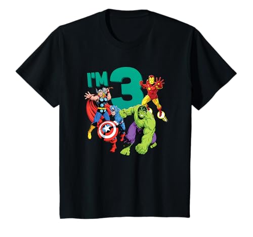 Kinder Marvel Avengers Cute 3rd Birthday I'm 3 T-Shirt von Marvel