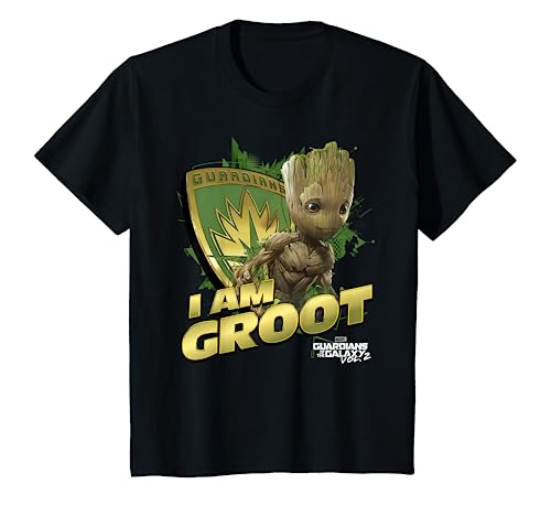 Kinder Marvel Guardians Vol.2 I AM GROOT Shield Splash Kids T-Shirt T-Shirt von Marvel