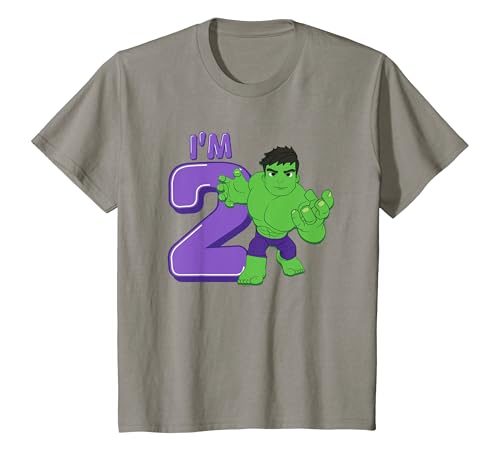 Kinder Marvel Hulk Cute Hulk 2nd Birthday I'm 2 T-Shirt von Marvel