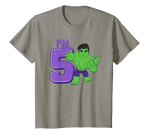 Kinder Marvel Hulk Cute Hulk 5th Birthday I'm 5 T-Shirt von Marvel