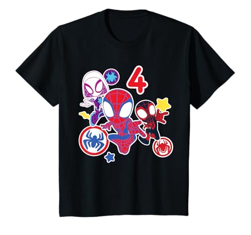 Kinder Marvel Spidey and His Amazing Friends 4 Year Old Birthday T-Shirt von Marvel