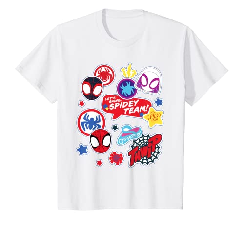 Kinder Marvel Spidey and His Amazing Friends Spidey Team Stickers T-Shirt von Marvel