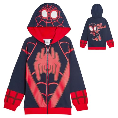 Kinder Spidey and His Amazing Friends Hoodie Dress Up Hooded Zipped Jackets Miles Morales Ghost Spider or Spidey, Miles Morales Spin, 5-6 Jahre von Marvel