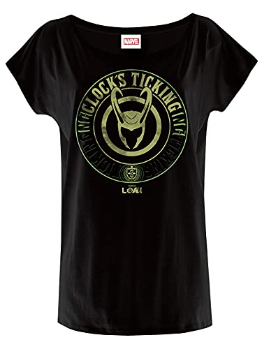 Loki Ticking Damen Loose-Shirt schwarz, Größe:L von Marvel