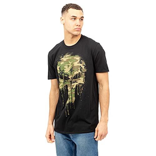MARVEL Herren Punisher Skull Camo T-Shirt, Schwarz, XL von Marvel