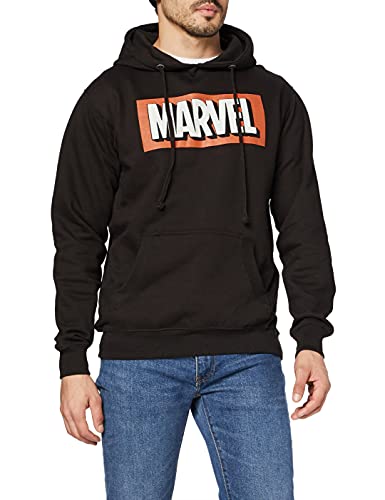 MARVEL Herren Retro Logo Skate-Kapuzenpullover, Schwarz, M von Marvel