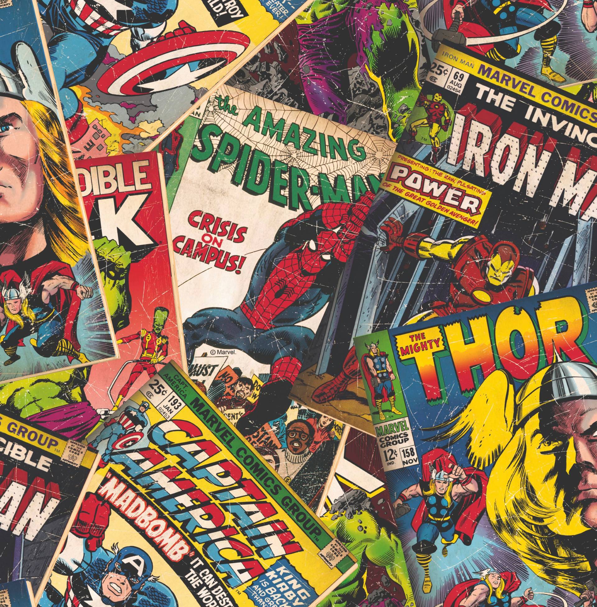MARVEL Papiertapete "Cover Story", Bunt - 10mx53cm von Marvel