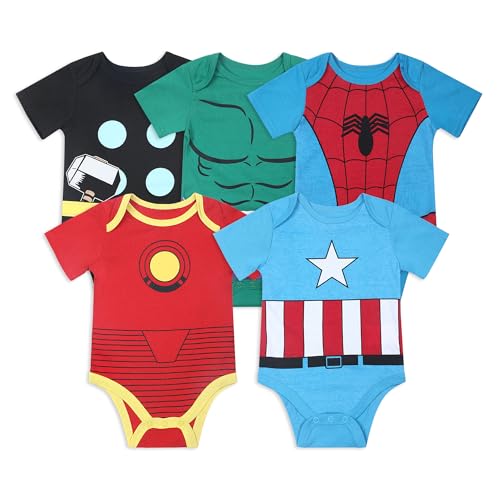 Marvel 5-Pack Avengers Baby Boy Onesies with Iron Man, Captain America, Spiderman, Hulk, Thor von Marvel